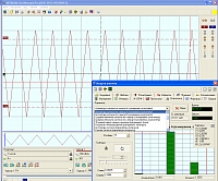 АСК-3106 Осциллограф цифровой запоминающий - режим статистики  измеряемых выбранных параметров сигнала в реальном режиме времени