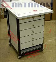АРМ-5059-9-ESD Стол подкатной с ящиками с антистатической столешницей - Размеры для использования