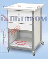 АРМ-5058-ESD Стол подкатной с ящиками с антистатической столешницей - Размеры для использования