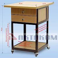 АРМ-5056 Стол подкатной с ящиками - Размеры для использования
